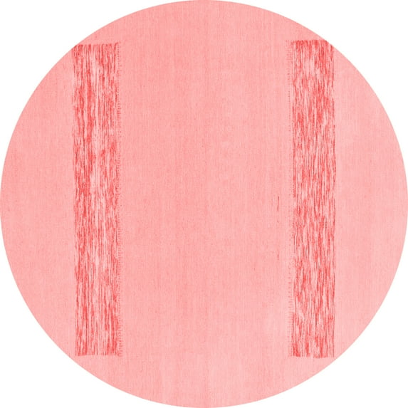 Ahgly Company Machine Washable Indoor Round Solid Red Modern Area Rugs, 4' Round