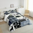 thumbnail image 4 of Rustic Deer Bear Comforter Set, Country Farmhouse Bedding Cabin Lodge Decor, Adventure Camping Grid Claw Bedding Comforter Sets Woodland Wild Animal Vintage Duvet Insert Teens Adult, King, 4 of 5