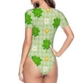 thumbnail image 4 of Easygdp St Patrick's Day11 Women's One-Piece Swimsuit Slim Fit Crew Neck Bodysuit Athletic Swimwear with Concealed Buckle - X-Large, 4 of 9