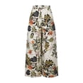thumbnail image 5 of Lilgiuy Womens Casual Floral Printed Bandage Elasty Maxi Trousers Wide Leg Pants Beige 8 2022 Fall Winter, 5 of 5