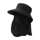 thumbnail image 3 of Sombrero para el sol al aire libre, plegable, de ala ancha, ajustable, de malla transpirable para acampar y hacer senderismo. Negro, 3 of 9