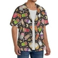thumbnail image 2 of Uemuo Milk Tea Pattern Cotton Linen Short Sleeve Shirts,Casual Lightweight Button Down Shirts,Vacation Beach Summer Tops-4X-Large, 2 of 7