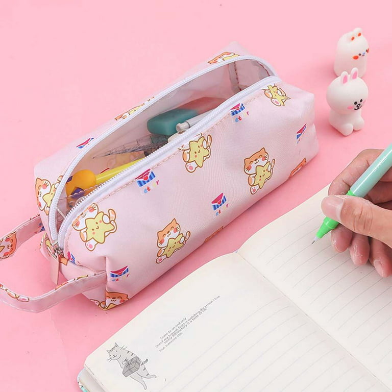 Girl Canvas School Supplies Cute Cartoon Korean Pencil Case Storage Bag  Pencil Pouch Stationery 5 