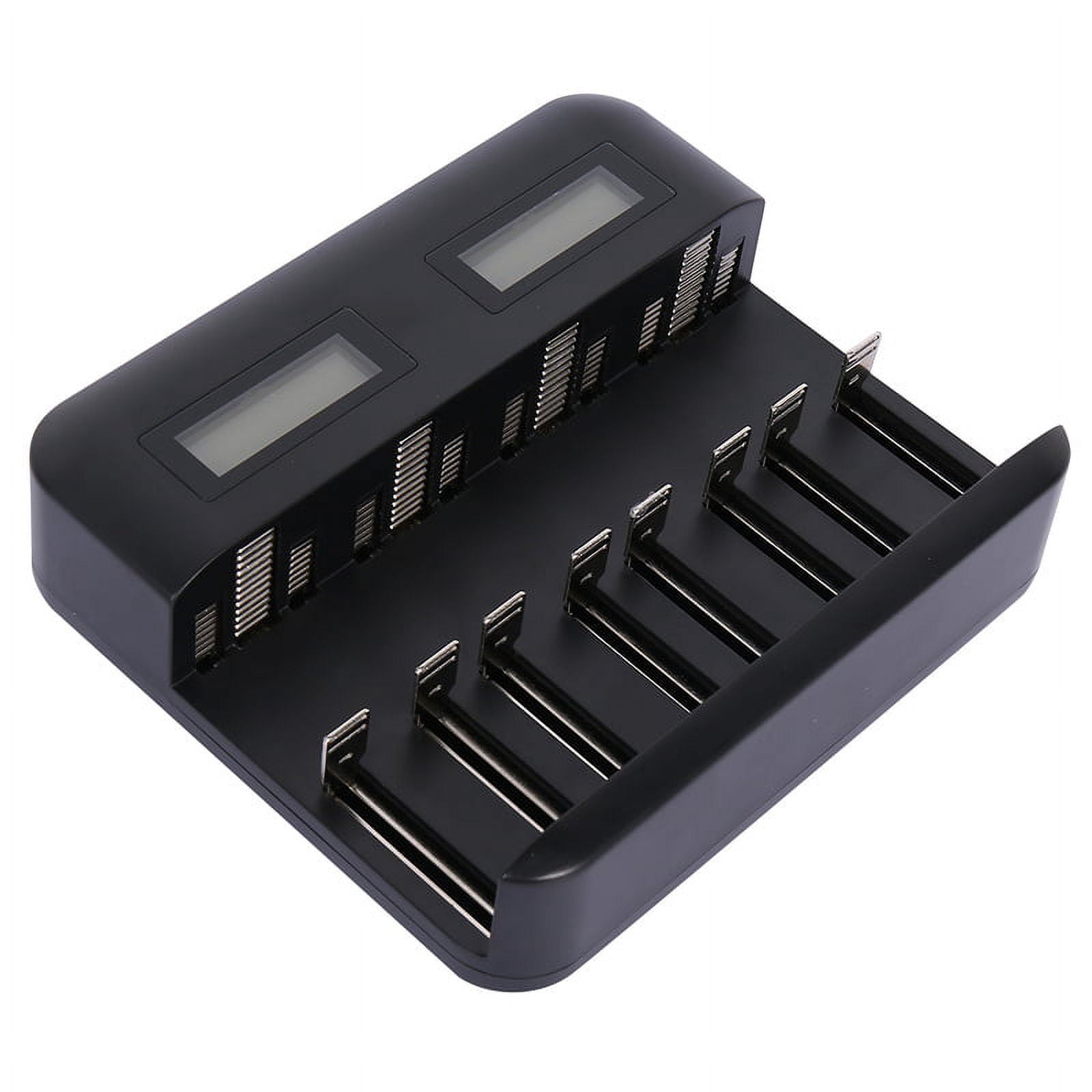 Jetcloudlive 8-Slot USB Smart Battery Charger, Black, for AA AAA SC C D Size Rechargeable Batteries