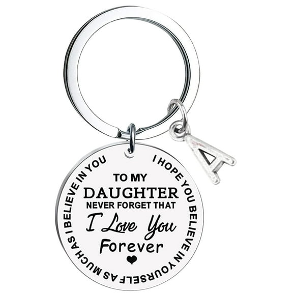 Inspirational keychain for Decor Stainless Steel Silver Exquisite Gift for Daughter 1.5 x 2 inches