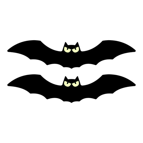 Clearance Under $0.69! 2 Pack Wooden Glowing Eyes Bat Pendants, Halloween Hanging Decor