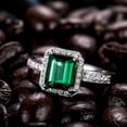 thumbnail image 4 of Classic 1.50 Carat Emerald and Diamond Engagement Ring in White Gold, 4 of 4