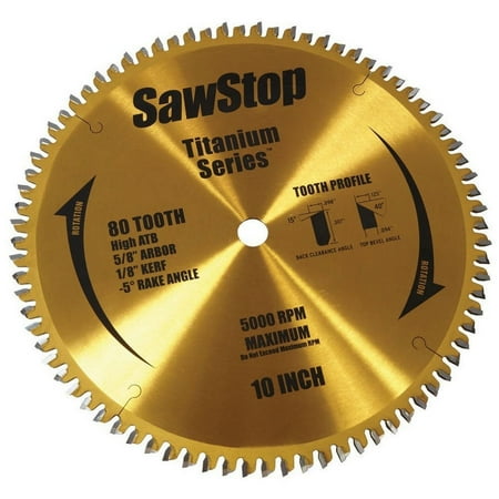 UPC: 0857766003208 | Sawstop Circular Saw Blade Blade Dia. 10 in. BTS-P-80HATB