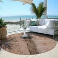 thumbnail image 5 of HomeRoots 578042 8 ft. Round Abstract Washable Indoor & Outdoor Area Rug, Orange, Peach & Brown, 5 of 5