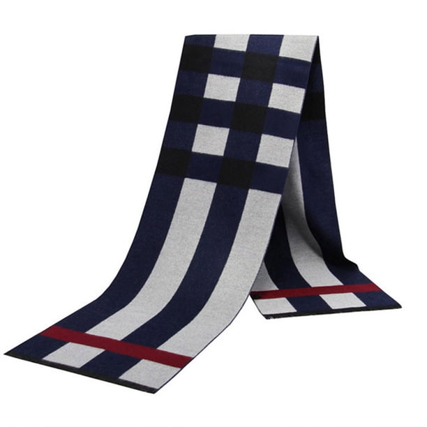 Bufanda cálida de cachemira para hombre, suave, cálida, elegante, a cuadros, de lujo