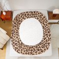 thumbnail image 6 of Homewish Cheetah Leopard Print Twin Sheet Sets, Brown Stripes Lines Twin Fitted Sheet, Modern Fashion Style Flat Sheet, Super Cozy Room Decor, 3-Piece, 6 of 8