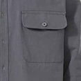 thumbnail image 5 of Wrtxtat Button Down Shirts for Men Lapel Long Sleeve Solid Color Shirts with Chest Pocket Cotton Cozy Stretch Soft Regular Fit Work Shirts Gray L, 5 of 7