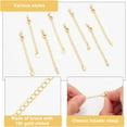 thumbnail image 3 of 24 Pcs Gold Chain Extender 8 Styles Jewelry Chain for Necklace Bracelet Anklet Extension with Lobster Clasp for Jewelry Making KK-GA0001-52G Gold DIY, 3 of 8