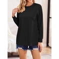 thumbnail image 5 of Weardear 3 Pack Maternity Shirts Womens Long Sleeve Split Side Tunic Tops Drop Shoulder T Shirt Casual Pregnancy Clothes, 5 of 6