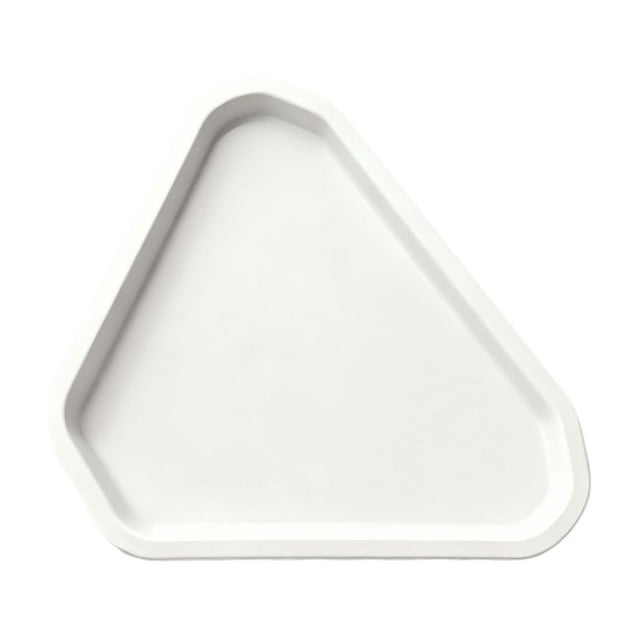 Plastic Food Tray Triangular Thickened Design Heat Resistant Matte Finish 40 cm x 29.6 cm White Gray Black