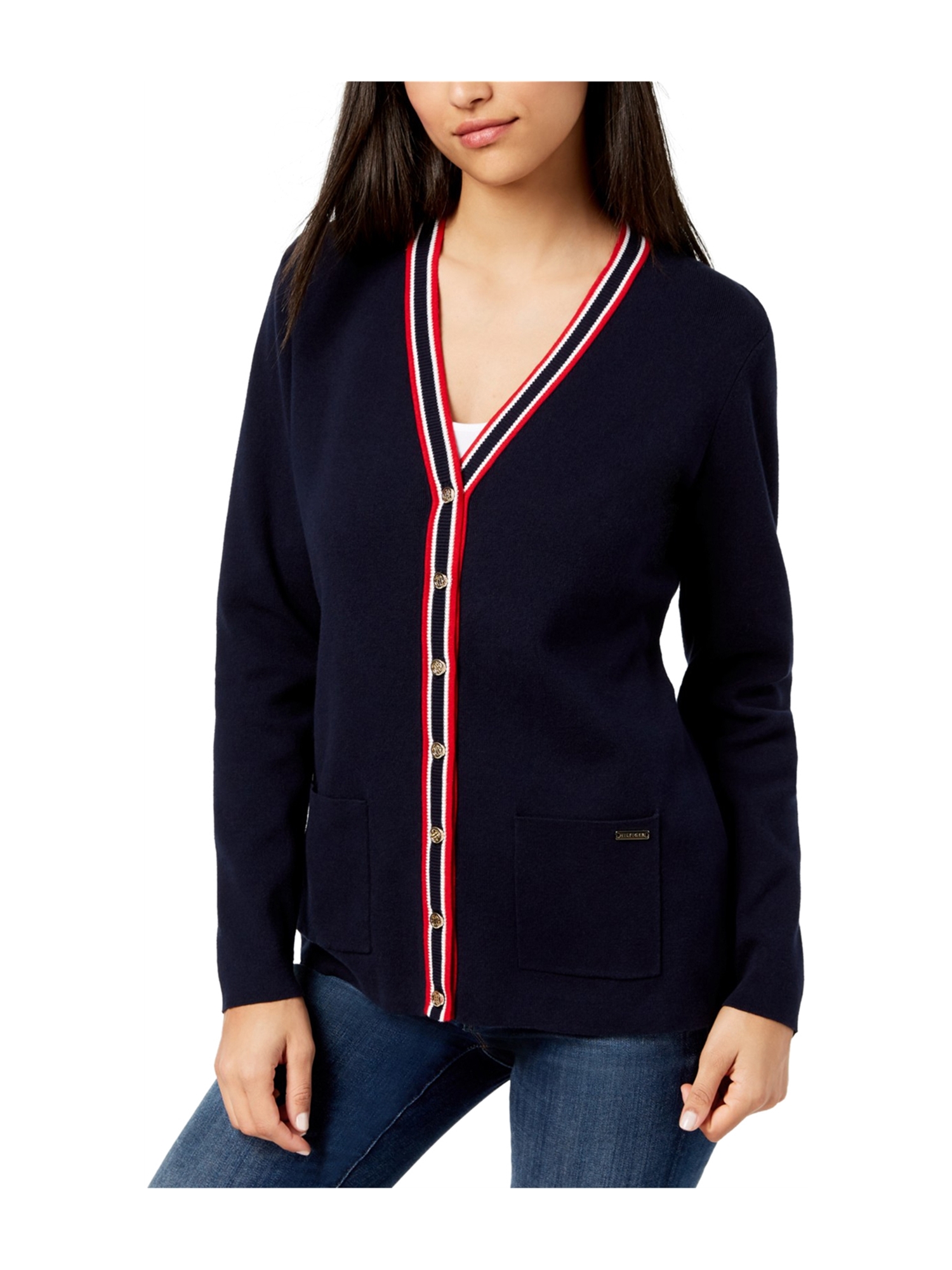 tommy hilfiger navy cardigan