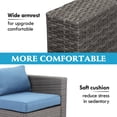 thumbnail image 5 of Cozyhom 7 Pcs Patio Outdoor Furniture Sets Conversation Set Rattan Sectional Sofa With Table, Blue Cushions, 5 of 6