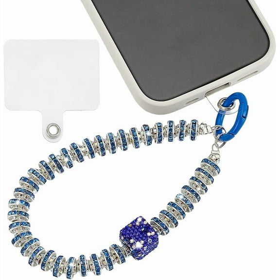5.7inch Diamond Phone Wrist Strap with Tether Tab Shiny Rhinestone Mobile Chain Straps Cell Phone Lanyards Camera Wrist Strap