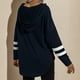 thumbnail image 5 of Blusa de suéter con capucha informal de moda de manga larga suelta con costuras para mujer Fridja  hj4926, 5 of 9