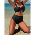 thumbnail image 5 of Top-kevin High Waisted Bikini Sets for Women Swim Suits 2025 Tummy Control Ruched Bikini Two Piece Bathing Suit Swimwear, 5 of 9