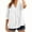 White, variant on Cotton Linen 3/4 Length Sleeve Tops for Women Casual V Neck Shirts Lightweight Loose Blouses Business Casual Outfits Three Quarter Sleeve Pullover Solid Summer Vocation Clothes White S