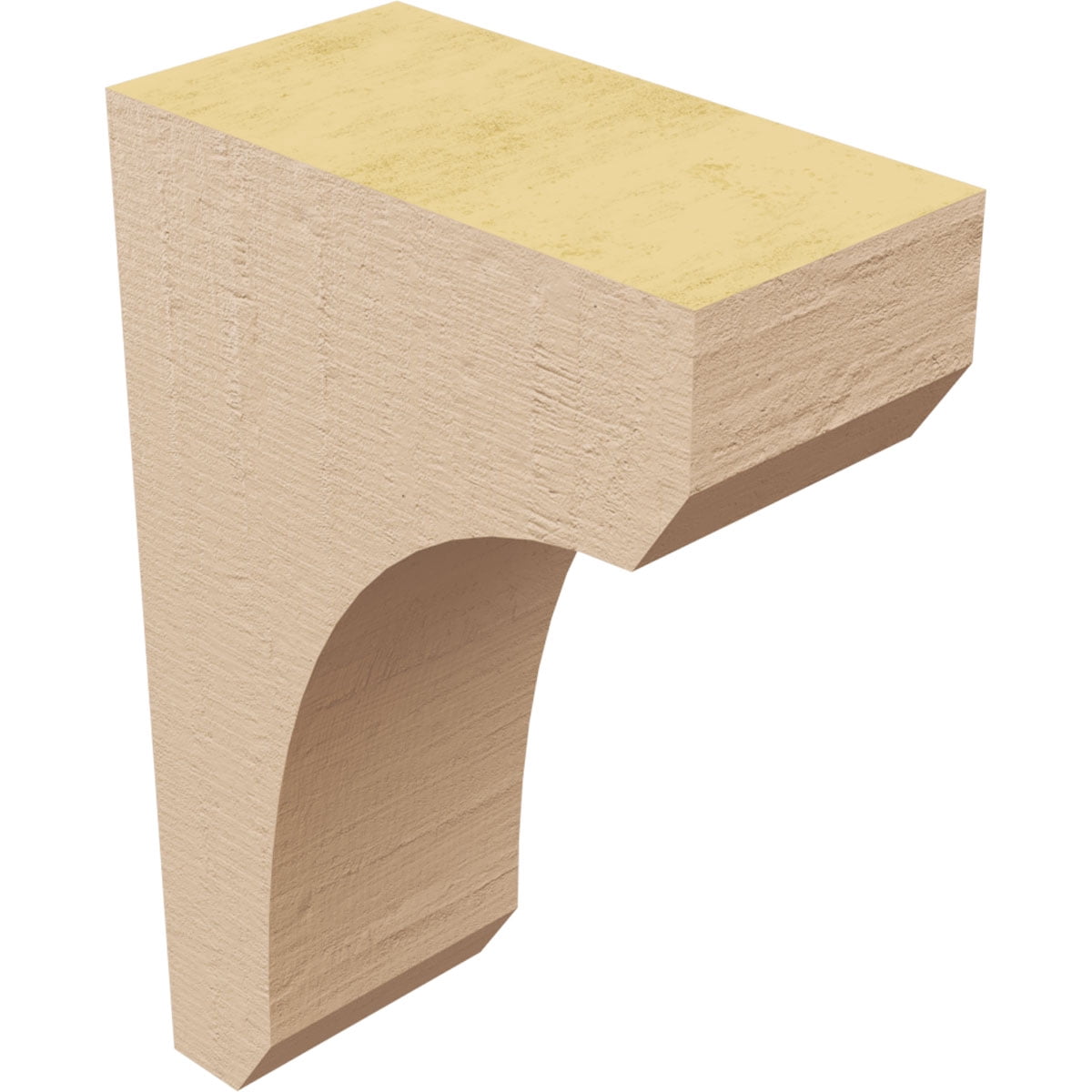 2"W x 4"D x 6"H Classic Legacy Rough Cedar Woodgrain TimberThane Corbel, Primed Tan