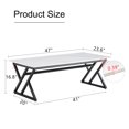 thumbnail image 4 of Holaki End Table,Marble Coffee Table,47” Rectangular Center Table,Modern Coffee Table with Faux Marble Table Top and Gold Legs,Middle Table for Living Room, 4 of 23