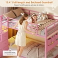 thumbnail image 6 of Low Bunk Bed Twin Over Twin Size with 6 Storage Drawers and LED Lights, Reversible Metal Bunk Beds with 6-Pocket Organizer and Storage Staircase, Twin Loft Bed with High Guardrails, Pink, 6 of 8