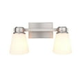 thumbnail image 2 of Yosemite Home Decor Jordan 2 Lights Metal/Glass Vanity Light in Satin Nickel, 2 of 5