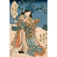 thumbnail image 2 of Utagawa Kunisada (Toyokuni III) 13x18 Black Ornate Wood Framed Double Matted Museum Art Print Titled - The Actor Ichimura Kakitsu in a Female Role Representing the Second Month (circa 1, 2 of 5