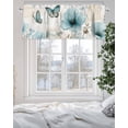 thumbnail image 4 of Blue Tulip Blossom Floral Watercolor Valances for Windows,Kitchen Valance Rod Pocket Short Curtain,Farm Plant Vintage Letter Valance Curtain Window Valances for Bedroom Living Room 60"x18", 4 of 9
