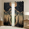 thumbnail image 2 of jejeloiu Wild Deer Elk Black Out Curtains,Rustic Farmhouse Cabin Curtains Pack of 2 (42x63 Each),Black Brown Bedroom Curtains For Boys Kids,Ultra Soft Home Decor, 2 of 6