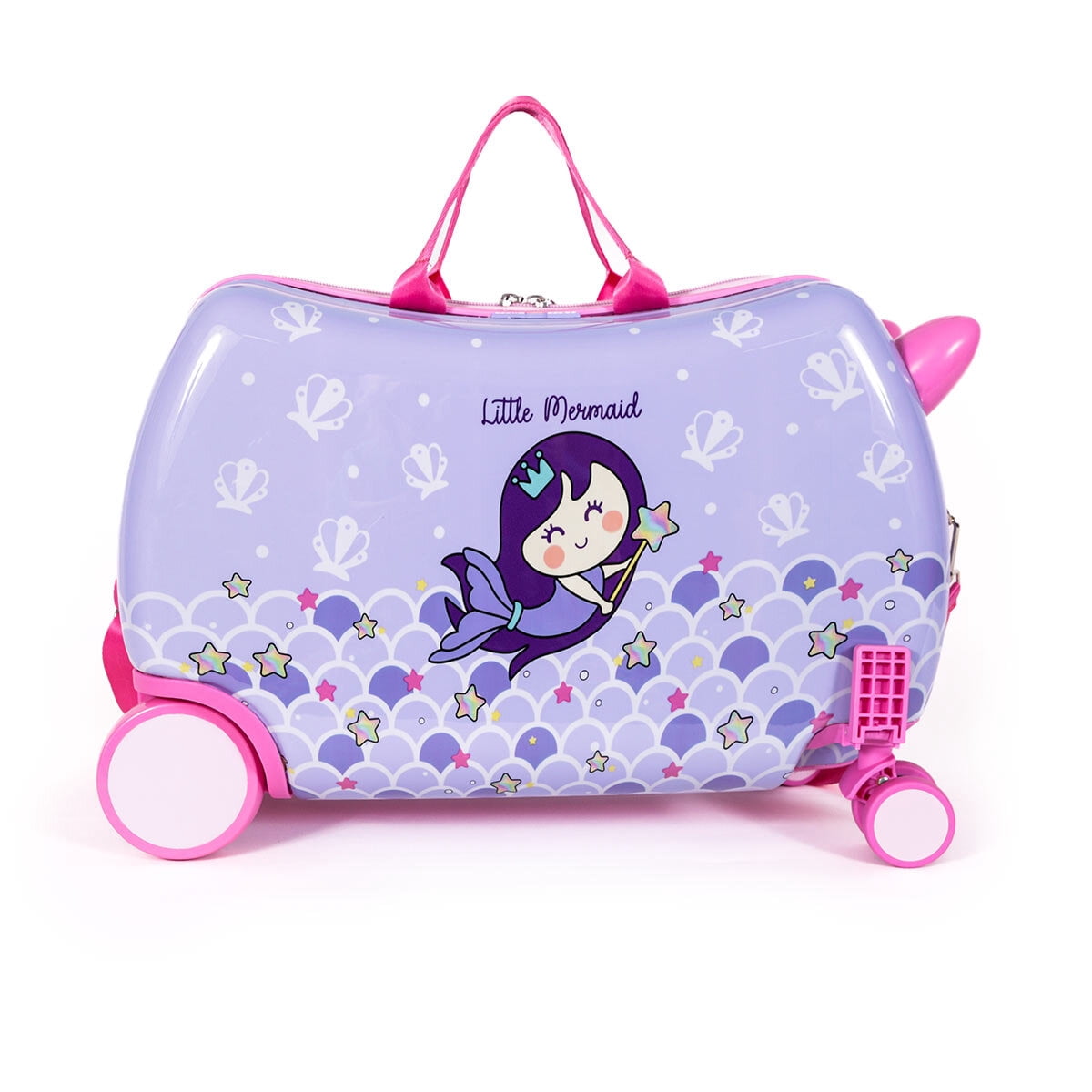 Milk&Moo 9.80" Rideable Kids Suitcase, Purple