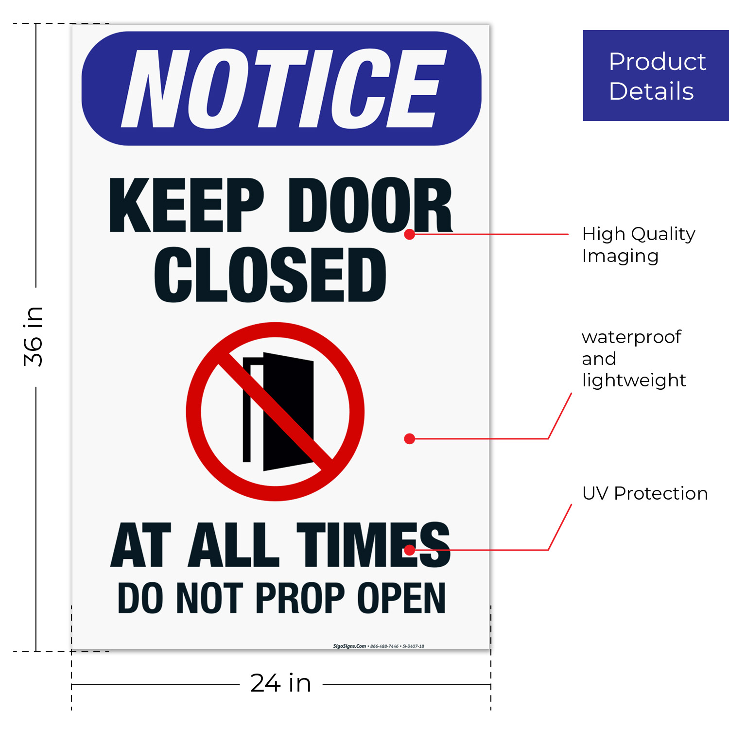Vertical Please Do Not Lock The Door Sign - OSHA NOTICE