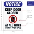 thumbnail image 3 of Keep Door Closed At All Times Sign, OSHA Sign, 24x36 Corrugated Plastic, 3 of 7