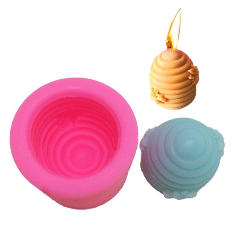 2 Pack Bee Honeycomb Candle Mold Soap Mold 3D Silicone Mold for Homemade 