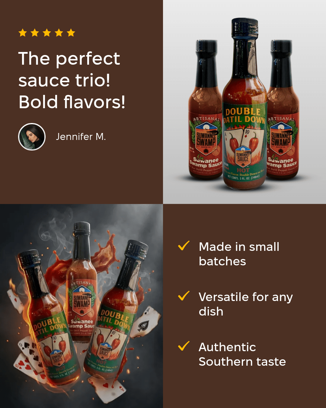 Suwannee Sauce Company  Variety Hot Datil Pepper Sauce 3 Pack
