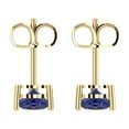 thumbnail image 4 of Clara Pucci 1.0 ct Brilliant Heart Cut Studs VVS1 Genuine Conflict free Blue Tanzanite Solid 18K Yellow Gold Designer Everyday Earrings Push back, 4 of 5