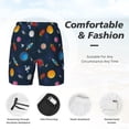 thumbnail image 3 of Yiaed Space Cartoon Print Mens Swim Trunks Bathing Suit Compression Liner Beach Swim Shorts Swimwear Quick Dry Zipper Pocket No-Chafing Board Short-3X-Large, 3 of 6