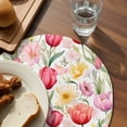 thumbnail image 3 of Spring Tulip Round 15 Inch Placemats Set of 8, Summer Floral Botanical Elegant HeatResistant Non Slip Place Mats for Dining Table, Wipeable Braided Kitchen Table Mats for Housewarming, 3 of 9