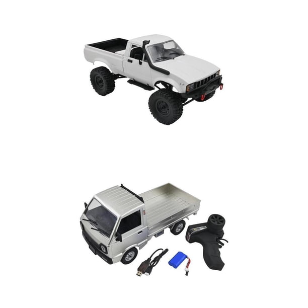 2pcs Toy Grade RC Truck Car WPL D12 C24 Cepillado Luz LED Juguetes Eléctricos