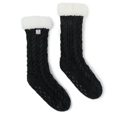 

RockDove Women s Chenille Knit Faux Wool Lined Slipper Socks