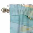 thumbnail image 4 of Bohemian Floral Texture Curtain Valances Set Blue Yellow Ethnic Retro Kitchen Curtains 36&nbsp;inch Length Rod Pocket Valance and Tiers 3 Piece Set Small Bedroom Bathroom Laundry Decor, 4 of 9