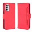 thumbnail image 1 of Case for Motorola MOTO G52 4G Cover Adjustable Detachable Card Holder Magnetic closure Leather Wallet Case - Red, 1 of 5