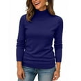 thumbnail image 4 of Turtleneck Sweaters for Women, Long Sleeve Casual Pullover Tops, Lightweight Winter Knit Wear for Soft Comfort 2026 Navy L, 4 of 5