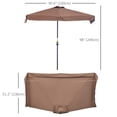 thumbnail image 3 of Outsunny Parasol Demi-Parasol de Patio 7,5 Pi Pare-Soleil, Manivelle, Café, 3 of 10