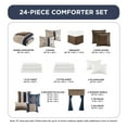 thumbnail image 3 of Regency Heights 24PCs Jacquard Comforter Set with Window Curtains, Moroccan-Inspired Bed in a Bag, Queen,2-Navy, 3 of 8