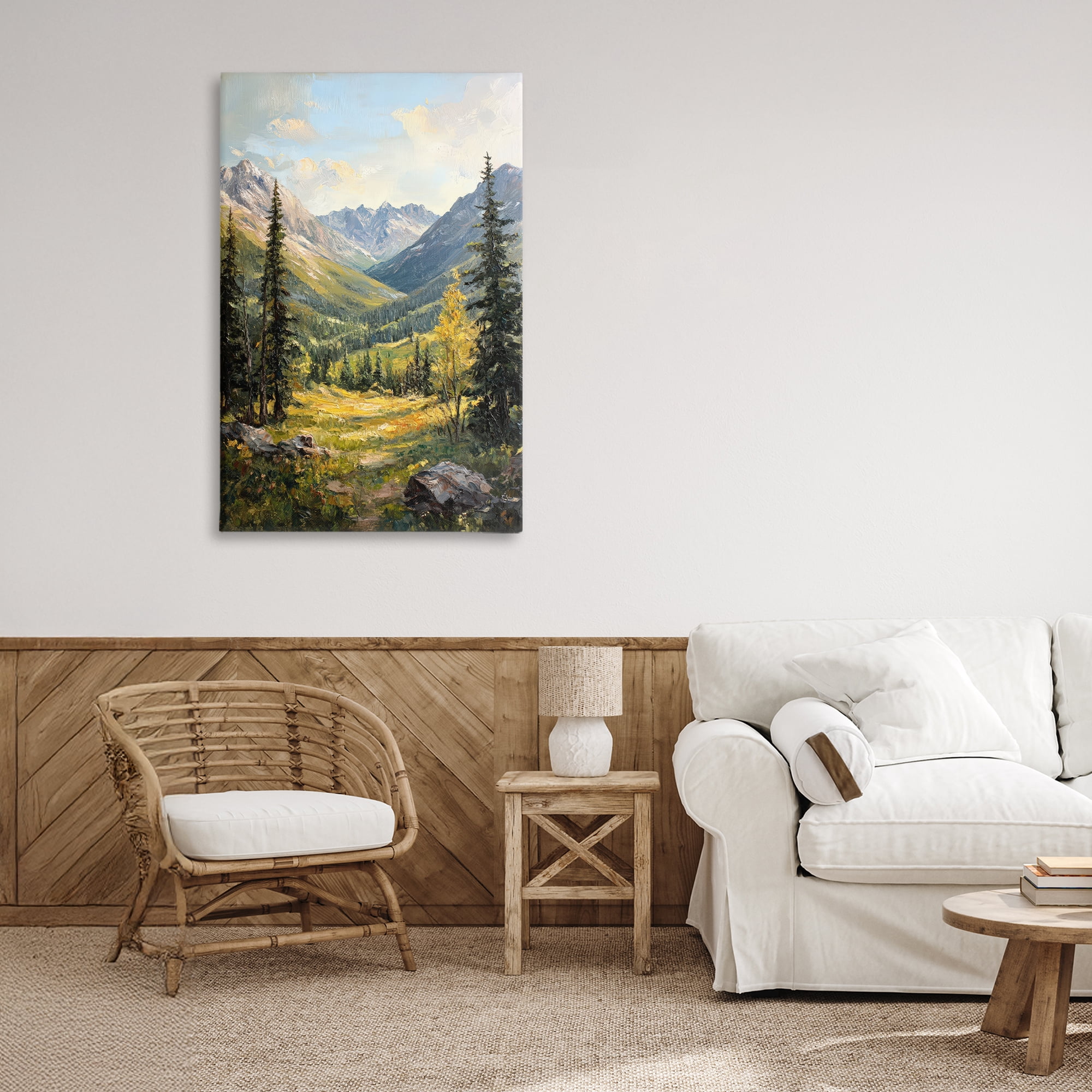 Stupell Industries Mountain Refuge in Golden Valley Canvas Wall Art, design by Petal Prints Design