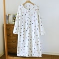 thumbnail image 1 of Pijama de manga larga para mujer, estilo informal, con estampado a cuadros, cuello en V, manga larga, para estar en casa, de poliéster, 1 of 3