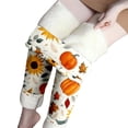 thumbnail image 2 of Kaondbfi Tights for Women Autumn Pumpkin and Maple Print Velvet Leggings Tights High Waist Warm Elastic Skinny Pants, 2 of 4